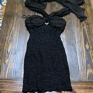 Black formal cocktail dress